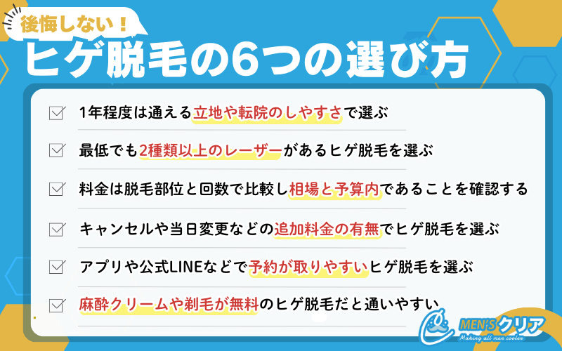 ヒゲ脱毛の選び方