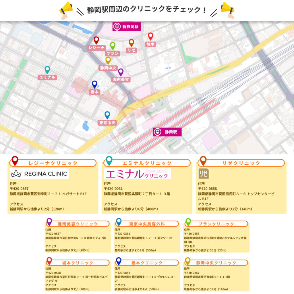 医療脱毛 静岡 マップ