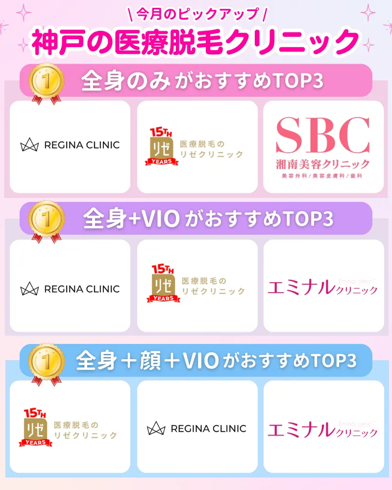 医療脱毛_おすすめ_神戸_ランキング
