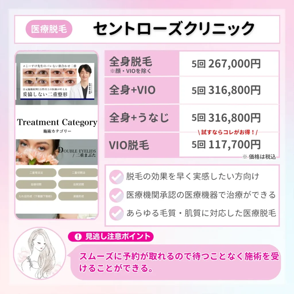 医療脱毛_おすすめ_仙台_セントローズクリニック