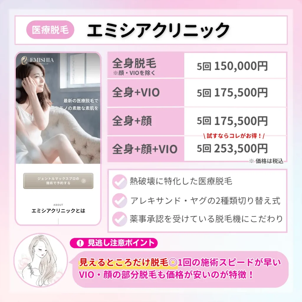 医療脱毛_東京_エミシアクリニック