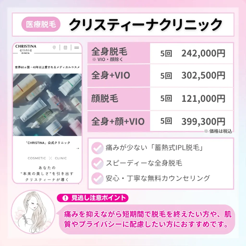 医療脱毛_東京_クリスティーナクリニック