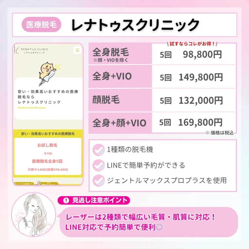 医療脱毛_東京_レナトゥスクリニック