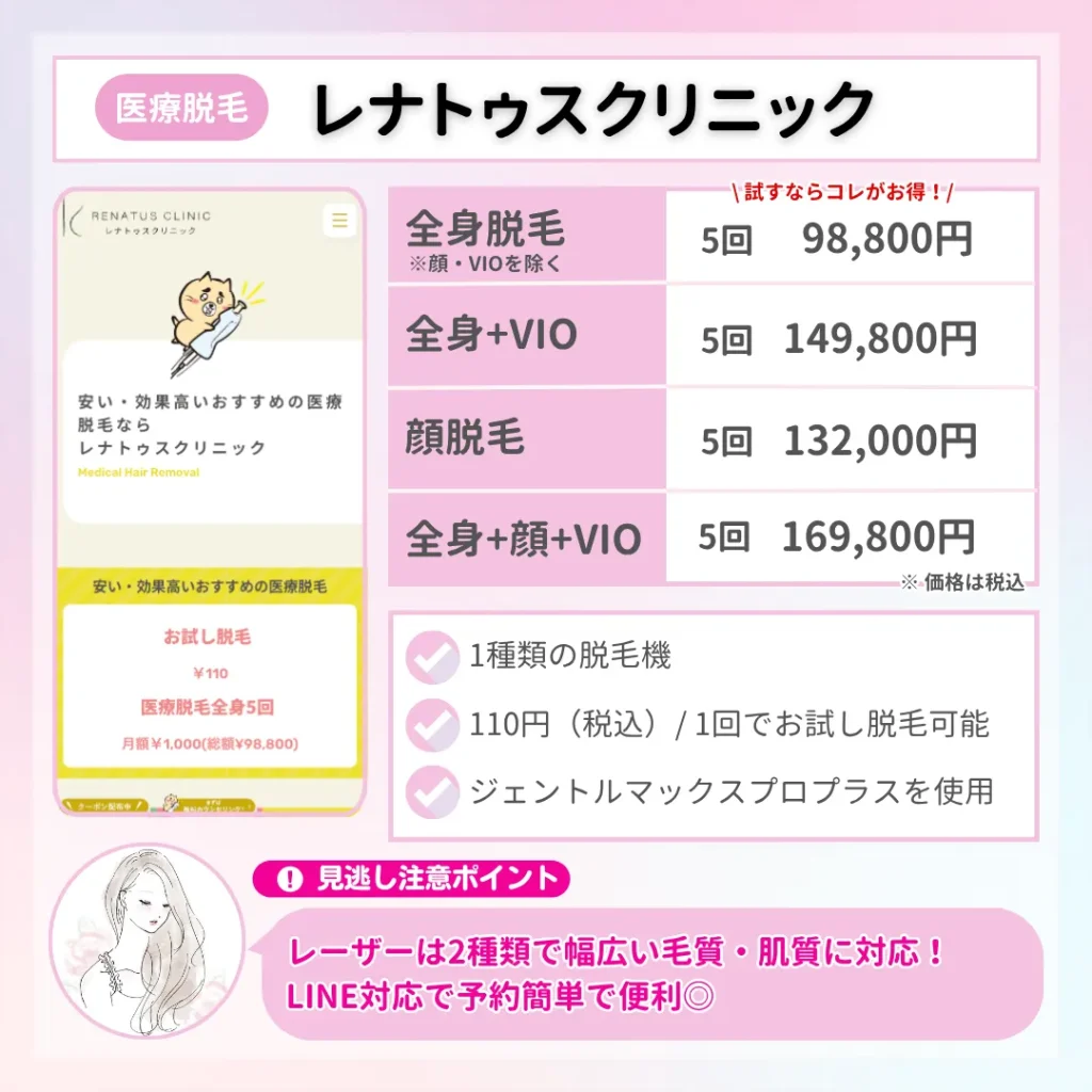 医療脱毛_東京_レナトゥスクリニック