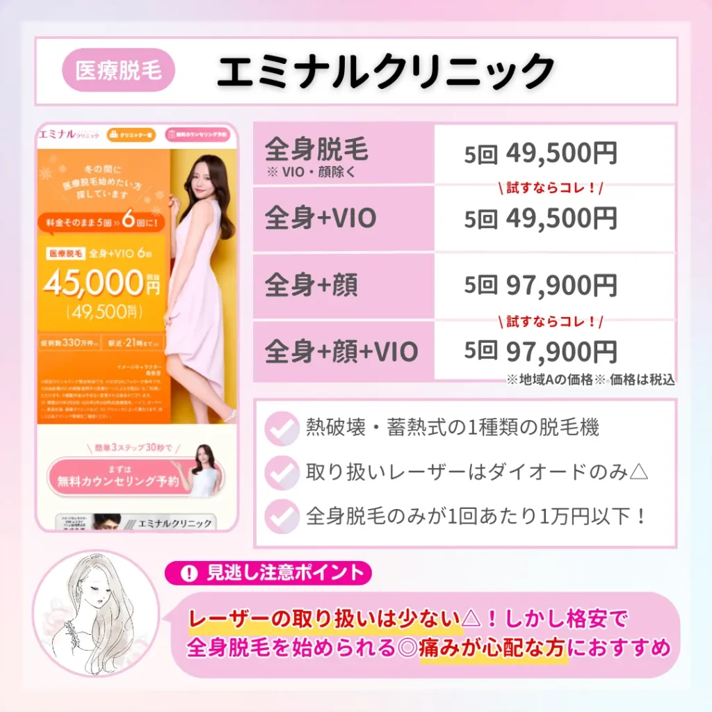 医療脱毛_おすすめ_エミナルクリニック