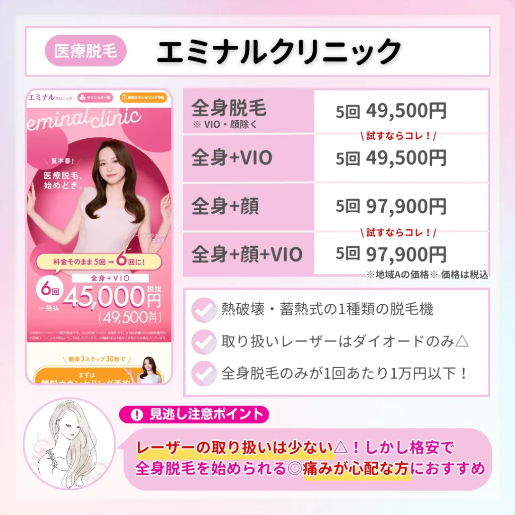 医療脱毛_おすすめ_エミナルクリニック