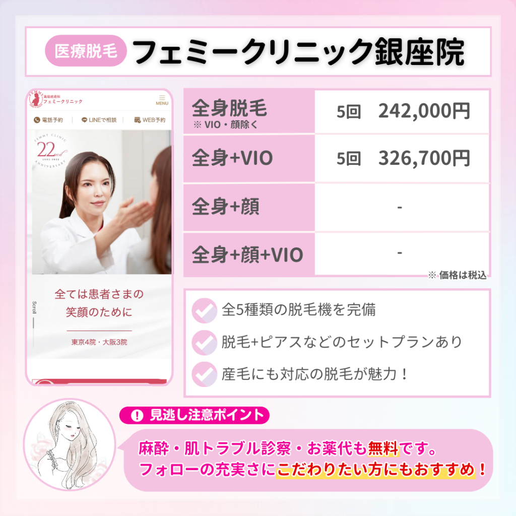 医療脱毛_おすすめ_フェミークリニック