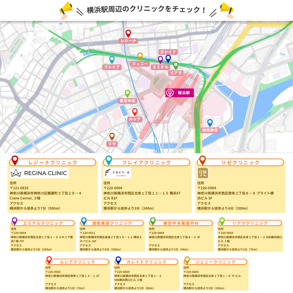 医療脱毛　横浜　マップ