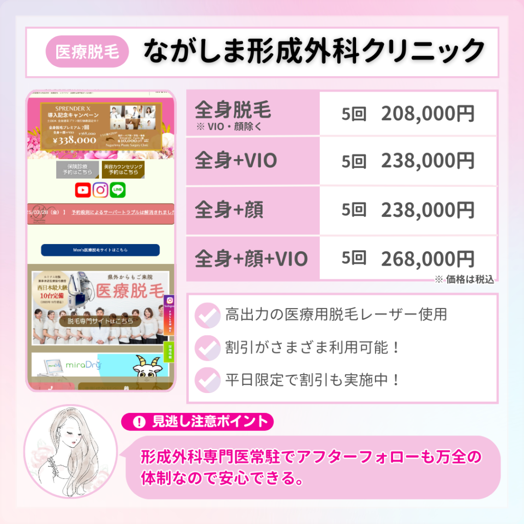 医療脱毛_おすすめ_岡山_ながしま形成外科クリニック