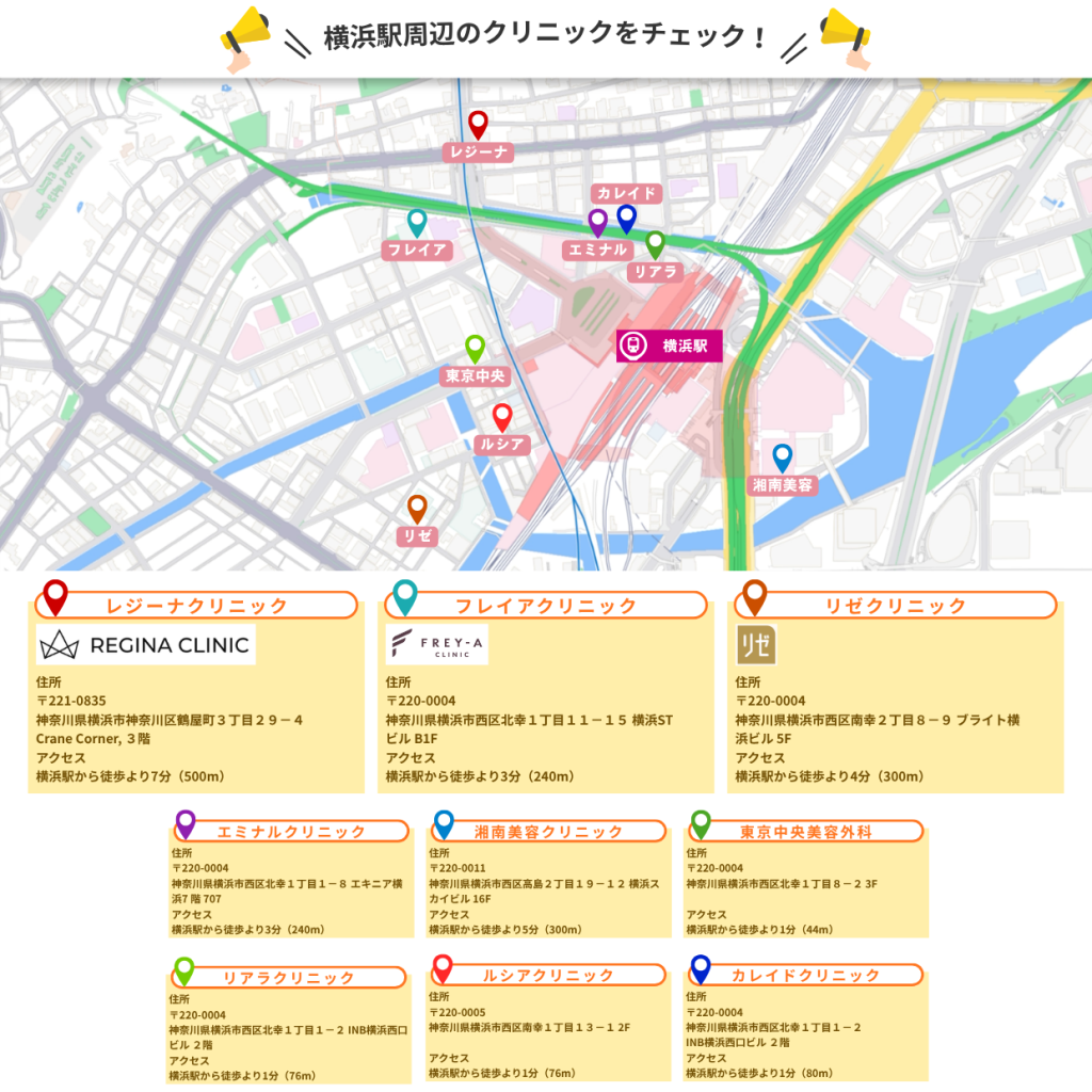 医療脱毛　横浜　マップ