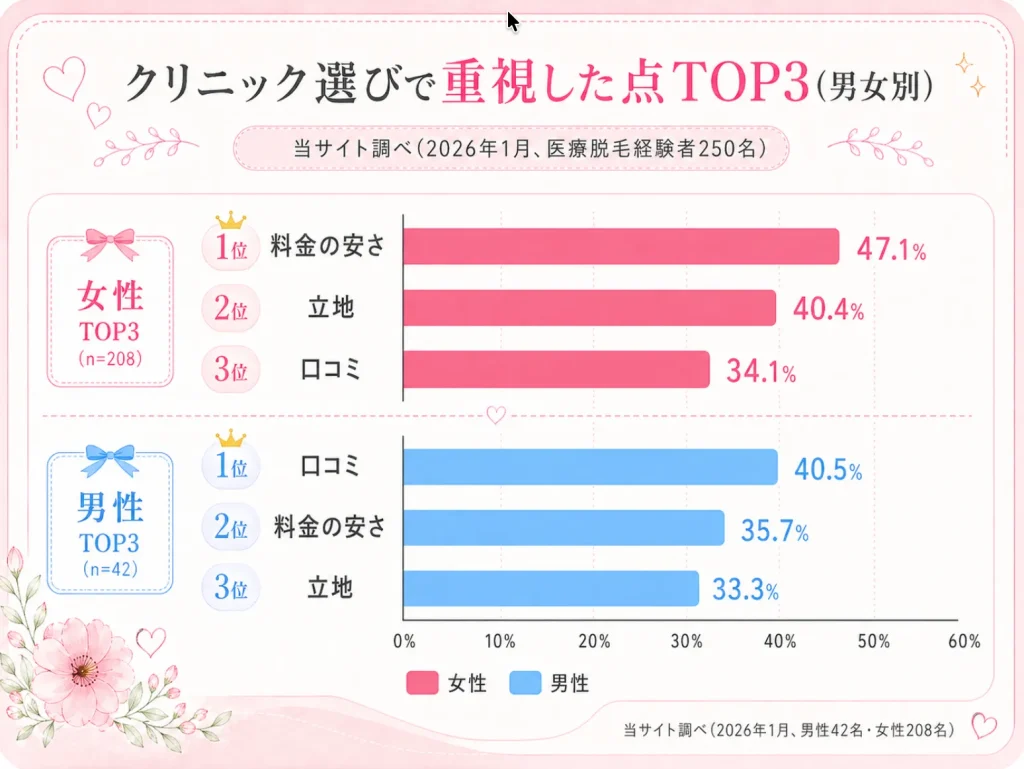 医療脱毛クリニック_選び方_アンケート結果