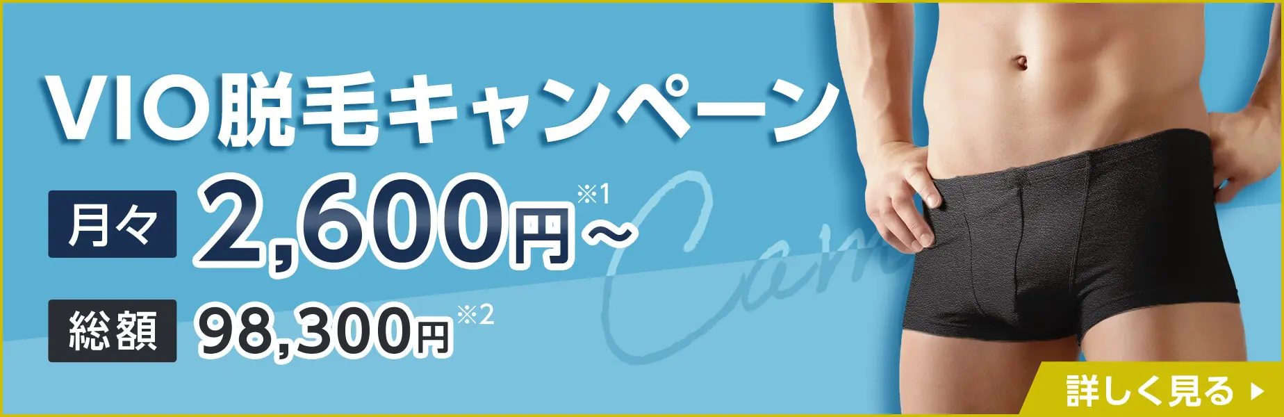 VIO脱毛キャンペーン 月々2,600円〜 総額98,300円