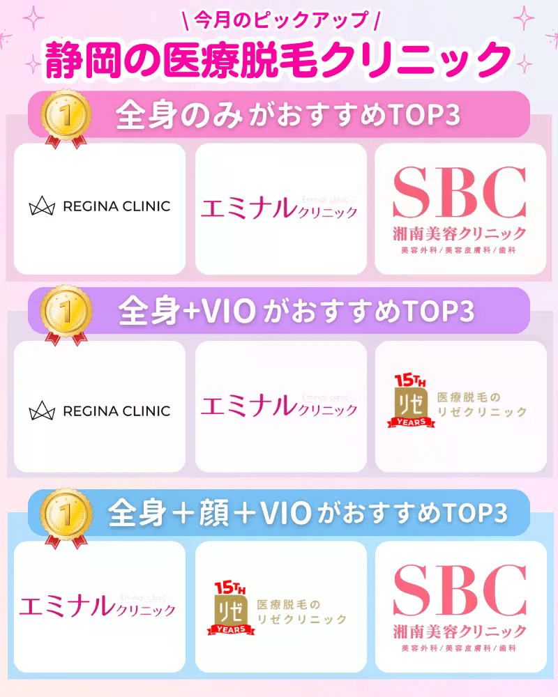 医療脱毛_おすすめ_静岡_ランキング
